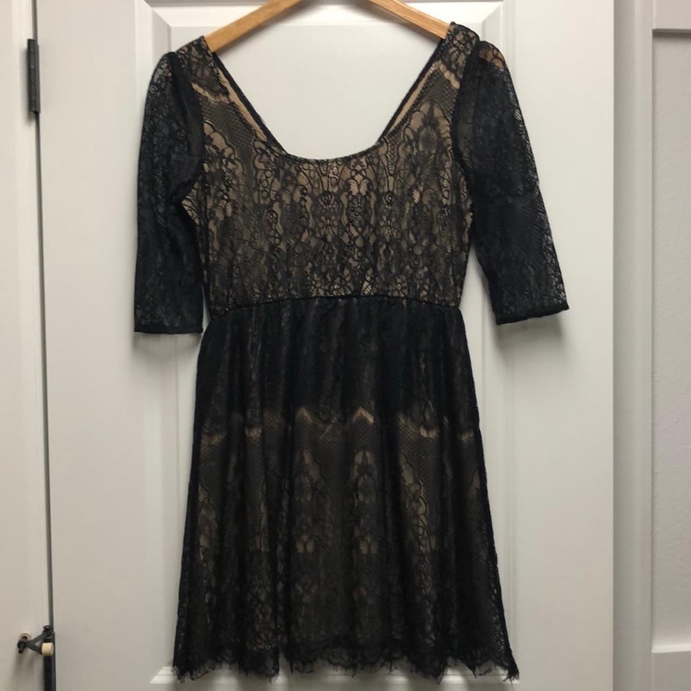 M M Couture black lace dress